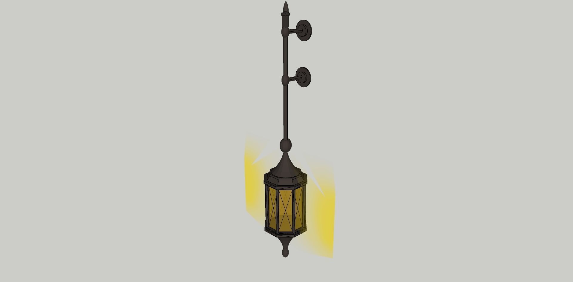 hanging outdoor wall light 3D model_2