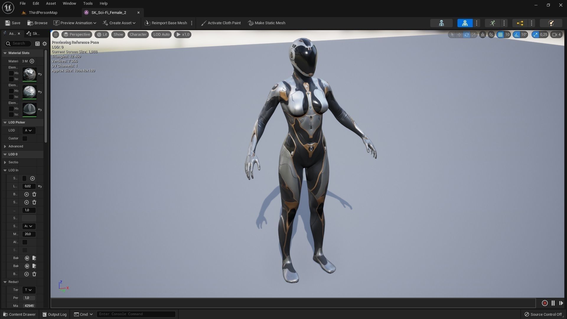 Sci-Fi Female 2 Low-poly 3D model_8