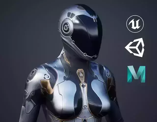 Sci-Fi Female 2 Low-poly 3D model