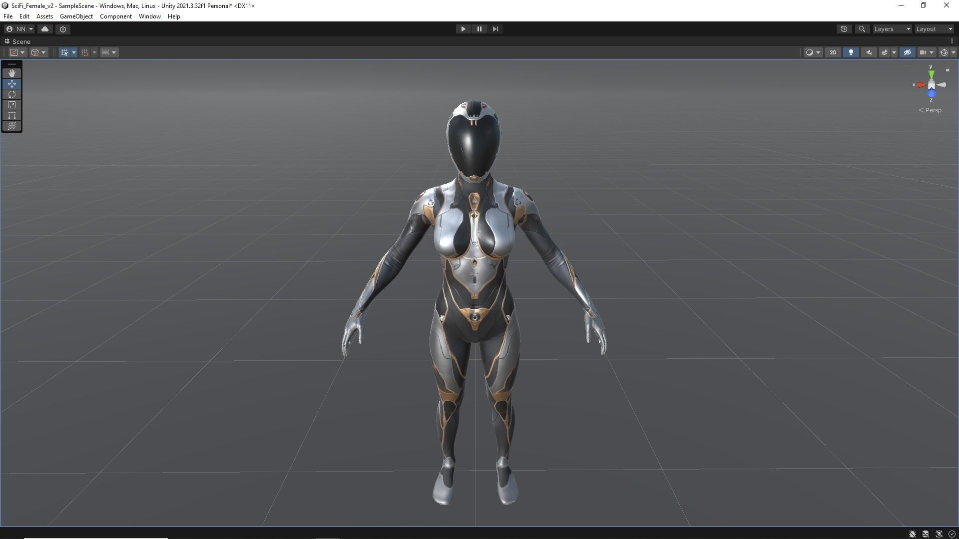 Sci-Fi Female 2 Low-poly 3D model_11