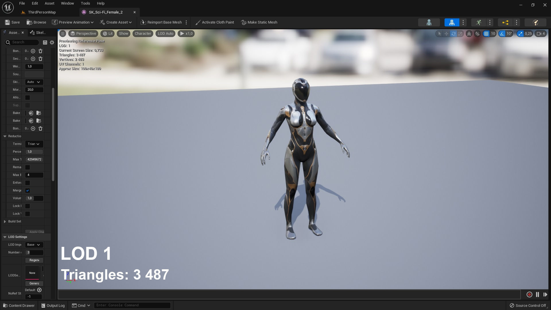 Sci-Fi Female 2 Low-poly 3D model_6