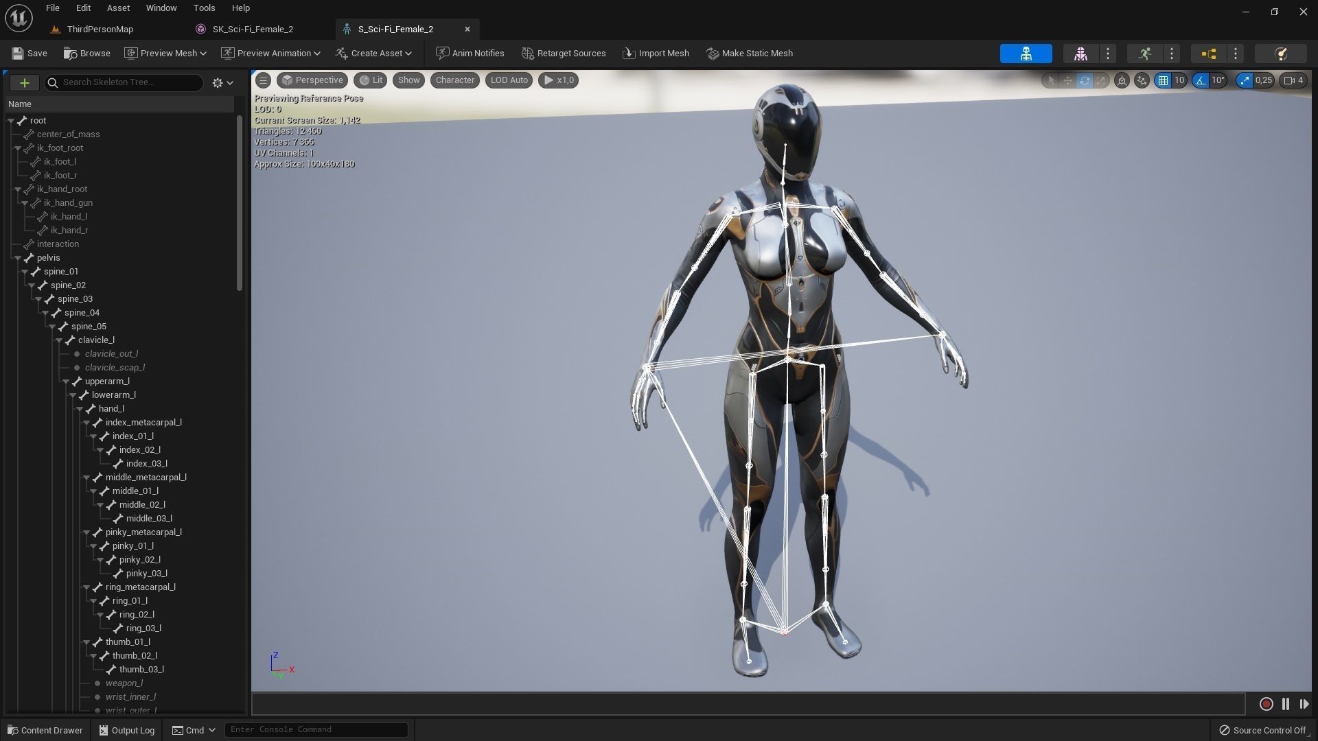 Sci-Fi Female 2 Low-poly 3D model_9