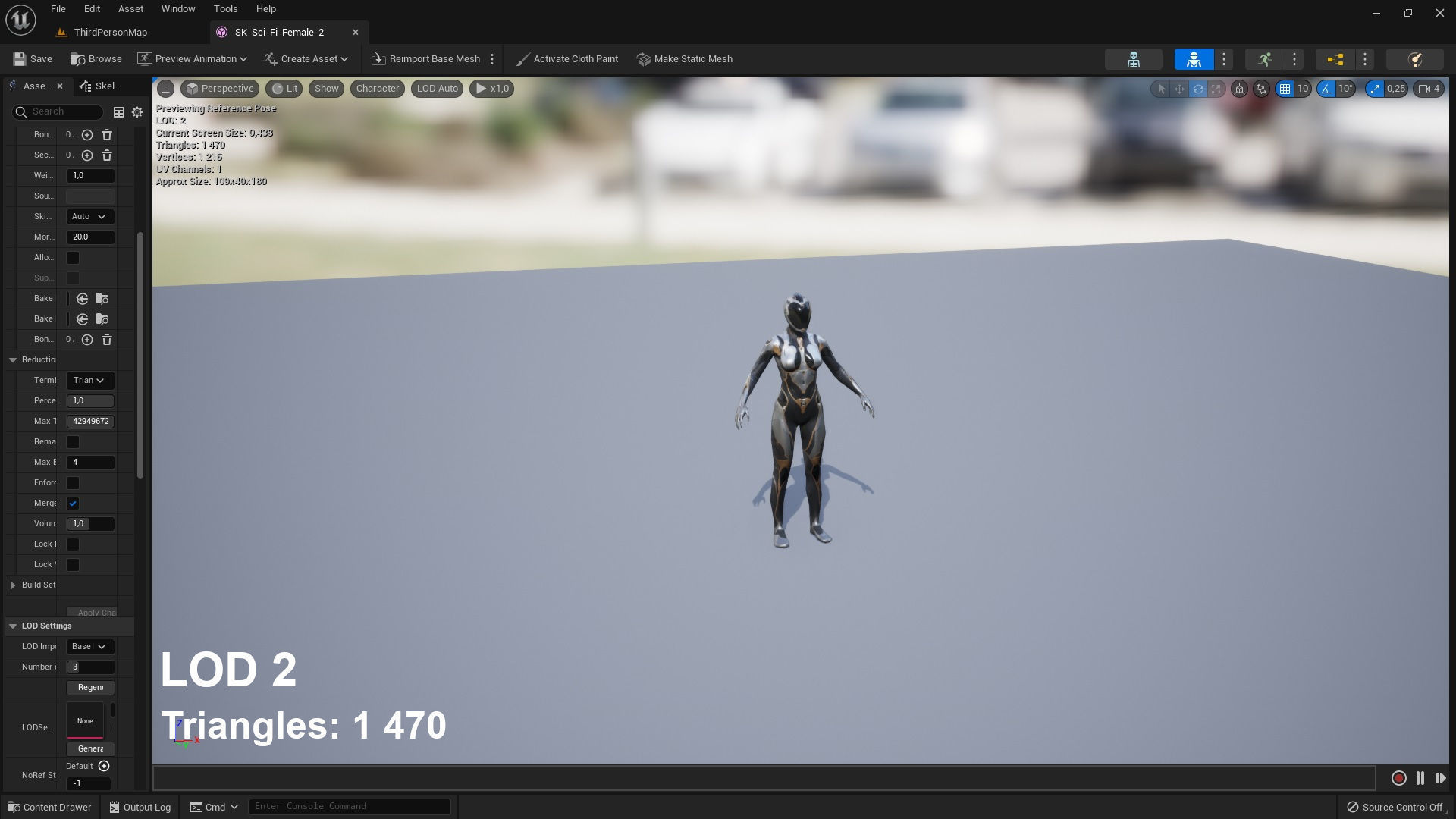 Sci-Fi Female 2 Low-poly 3D model_7