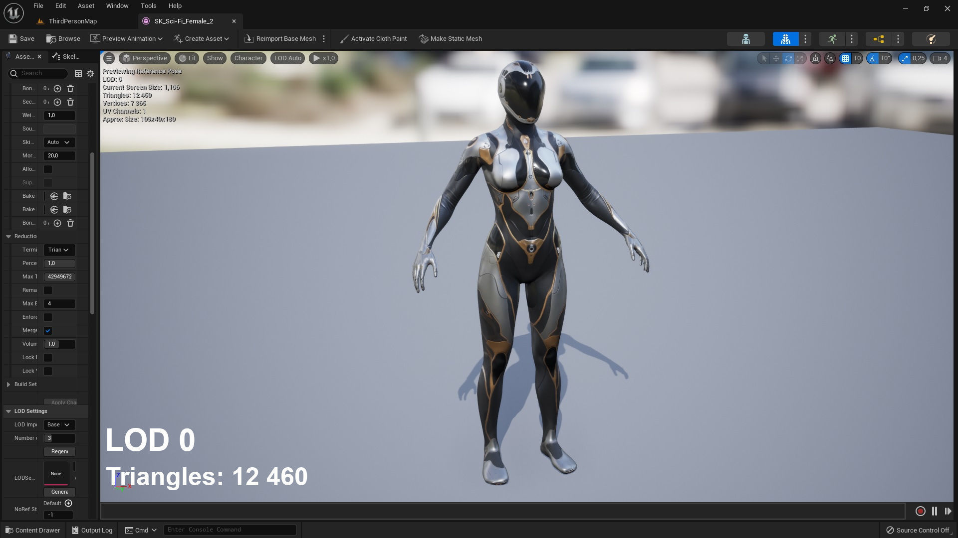 Sci-Fi Female 2 Low-poly 3D model_5