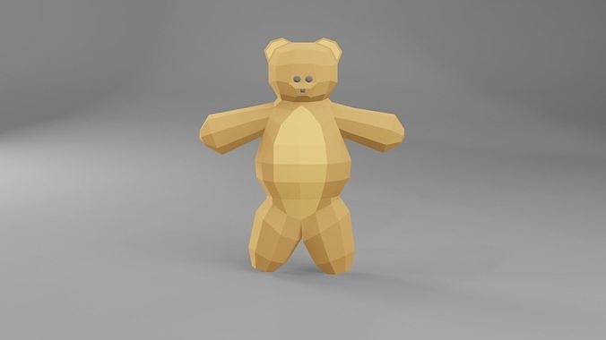 Lowpoly 3D Teddy Bear Model Free 3D model