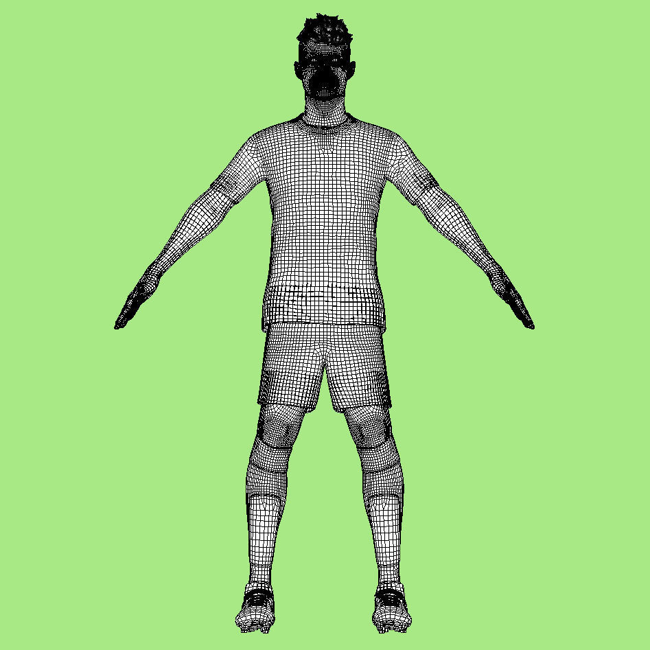 T-Pose Rigged Granit Xhaka Leverkusen 3D model_9