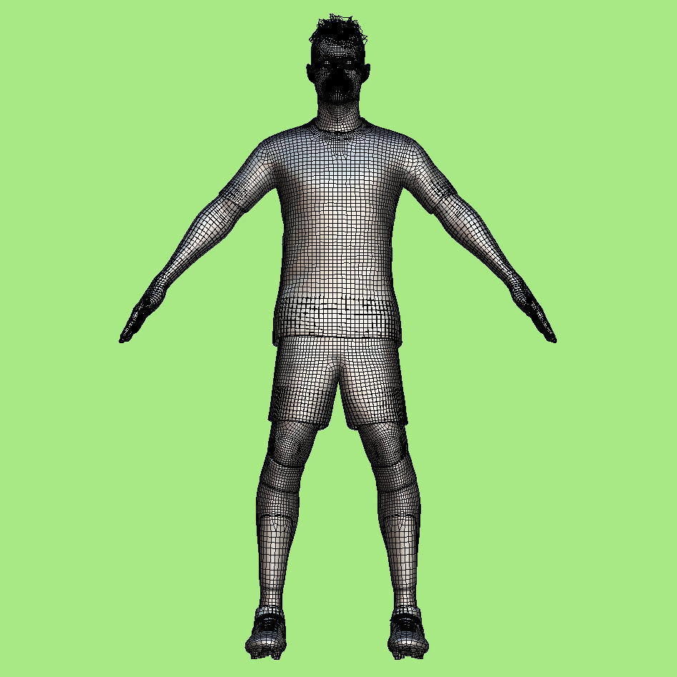 T-Pose Rigged Granit Xhaka Leverkusen 3D model_6