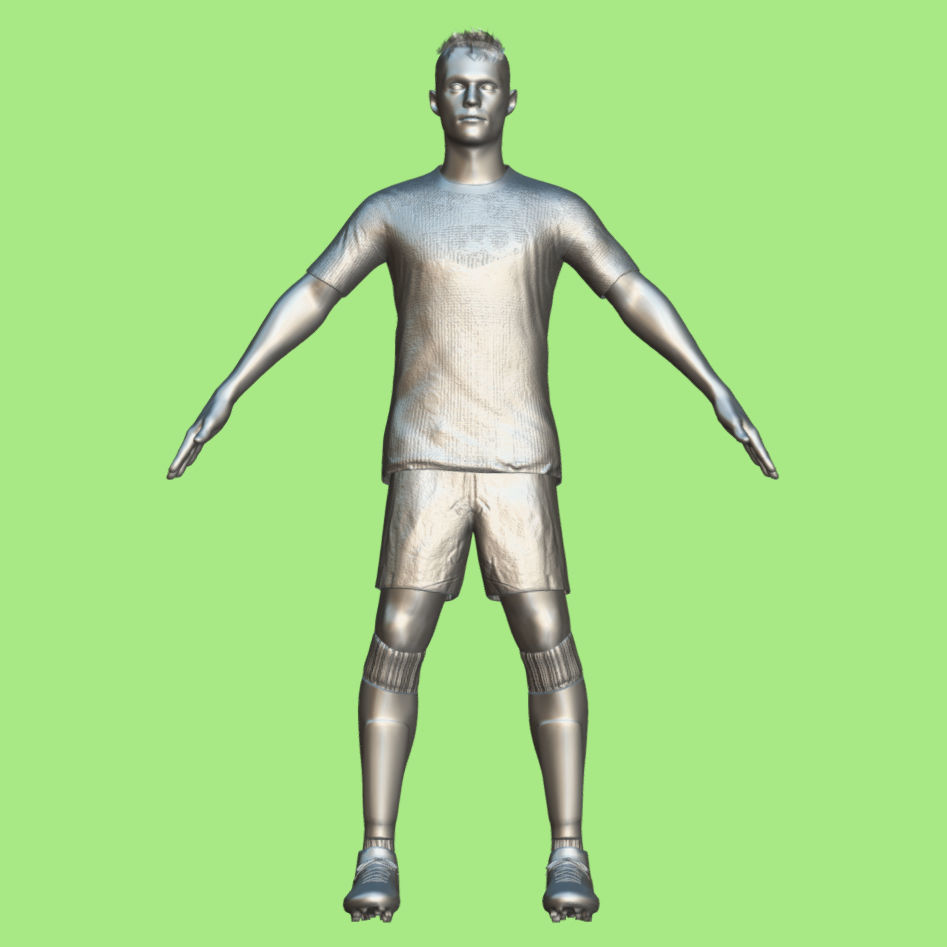 T-Pose Rigged Granit Xhaka Leverkusen 3D model_4