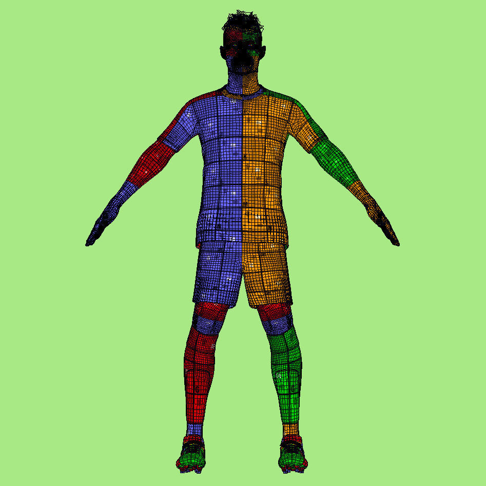 T-Pose Rigged Granit Xhaka Leverkusen 3D model_7