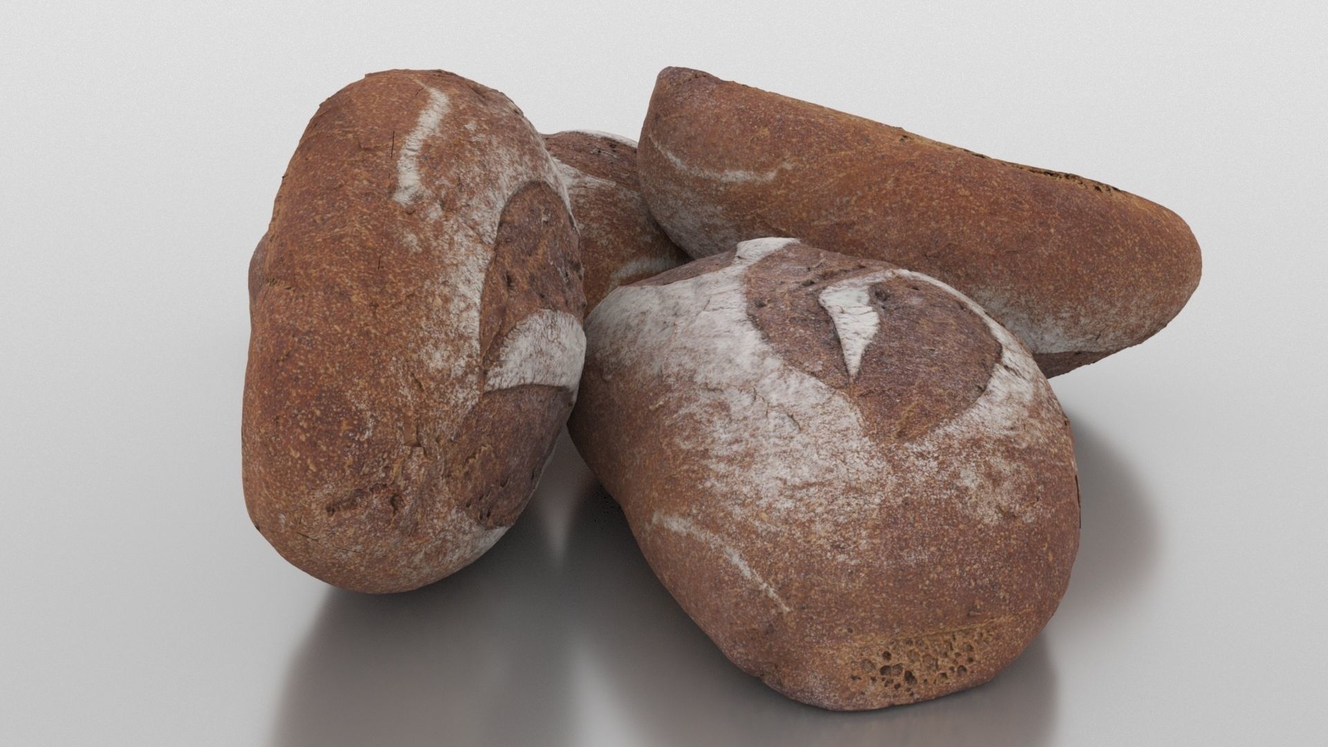 Bread Loaf Low-poly 3D model_9