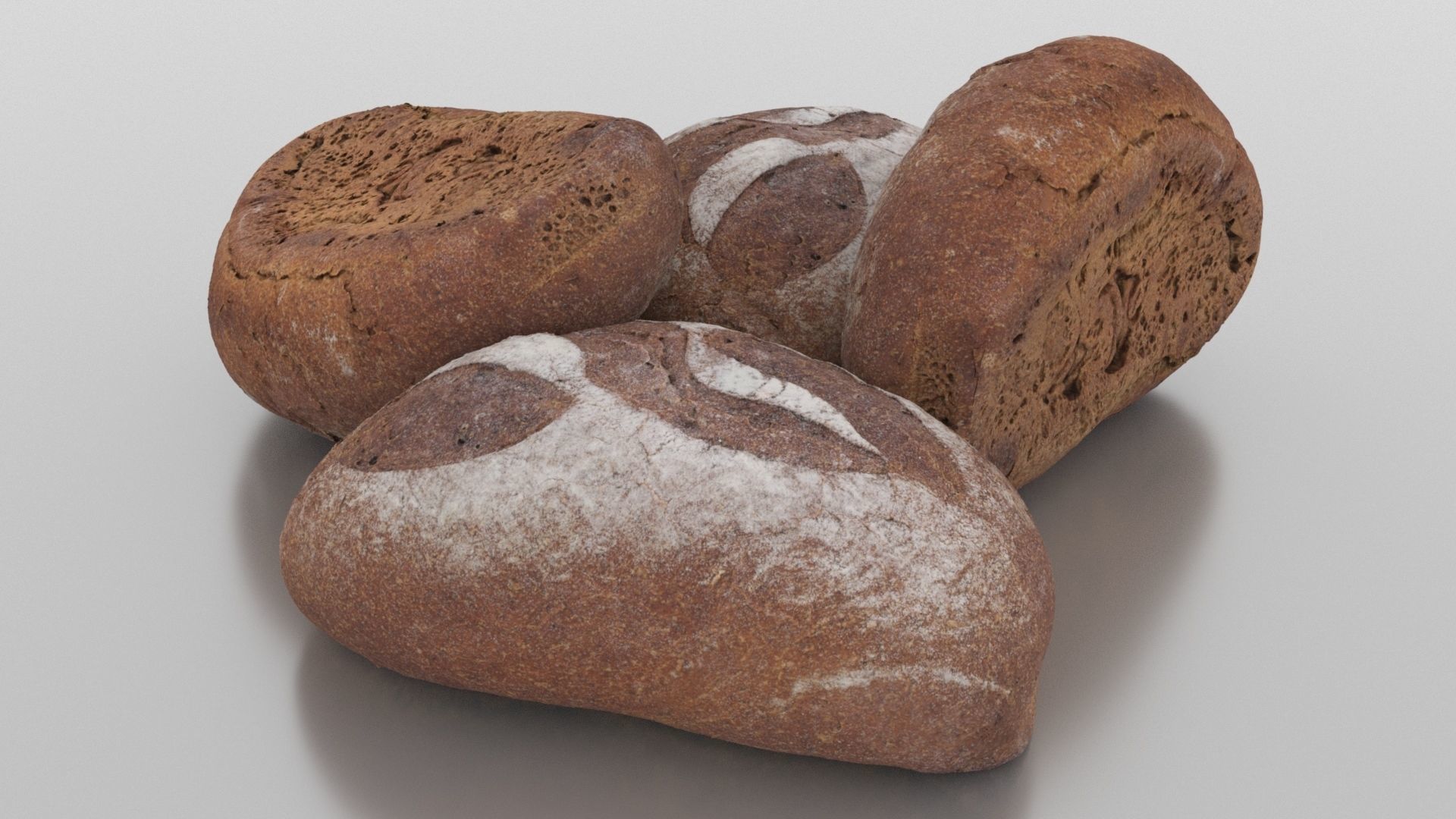 Bread Loaf Low-poly 3D model_3