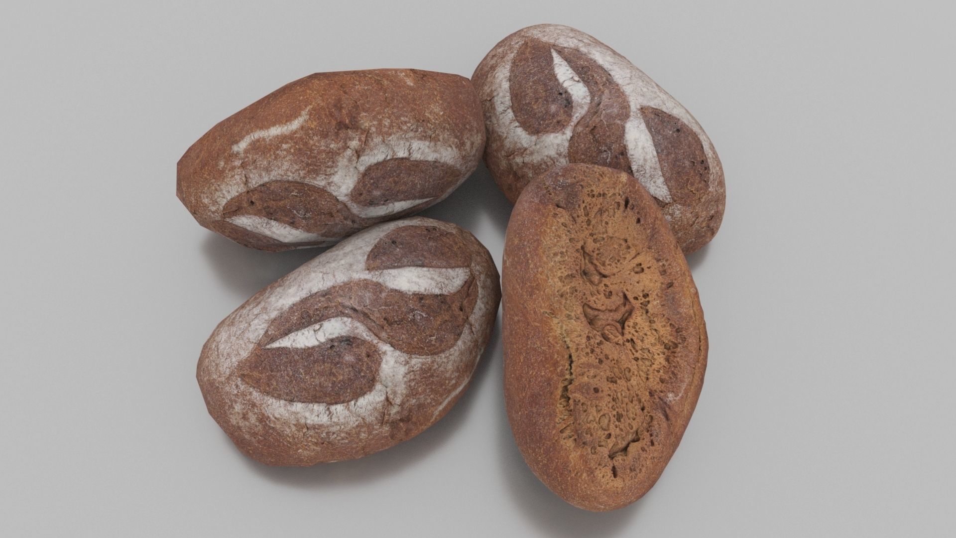 Bread Loaf Low-poly 3D model_5