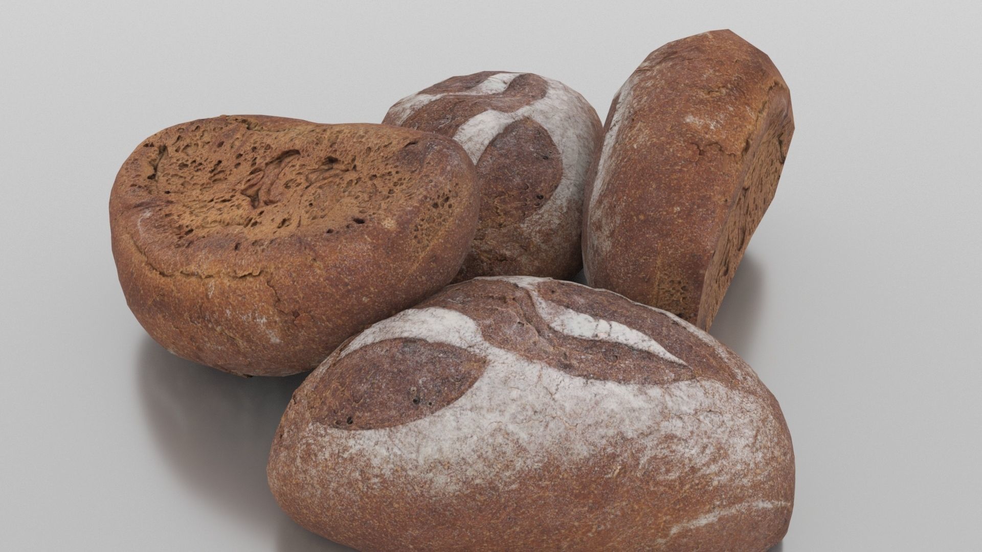 Bread Loaf Low-poly 3D model_14