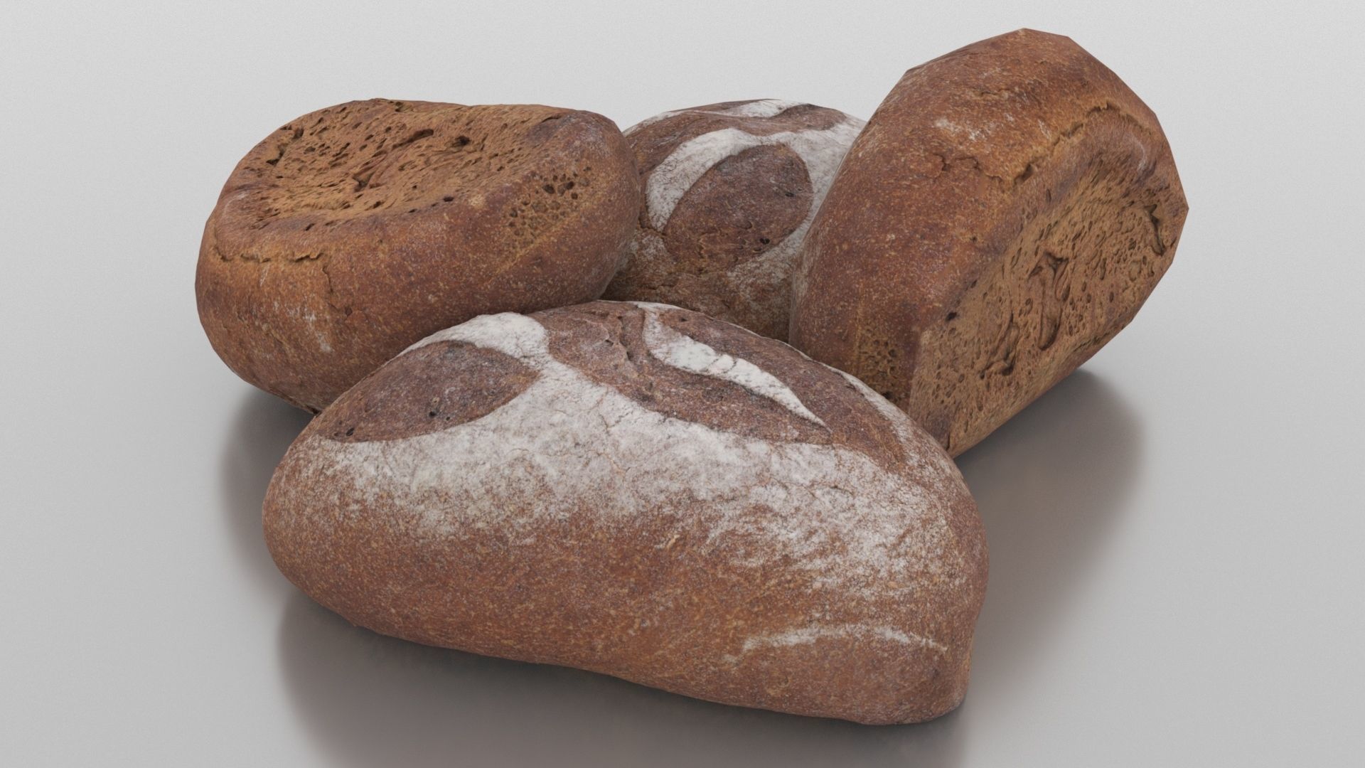 Bread Loaf Low-poly 3D model_2