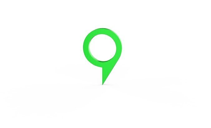 Pin 006 - Map Pointer Basic Green Low-poly 3D model