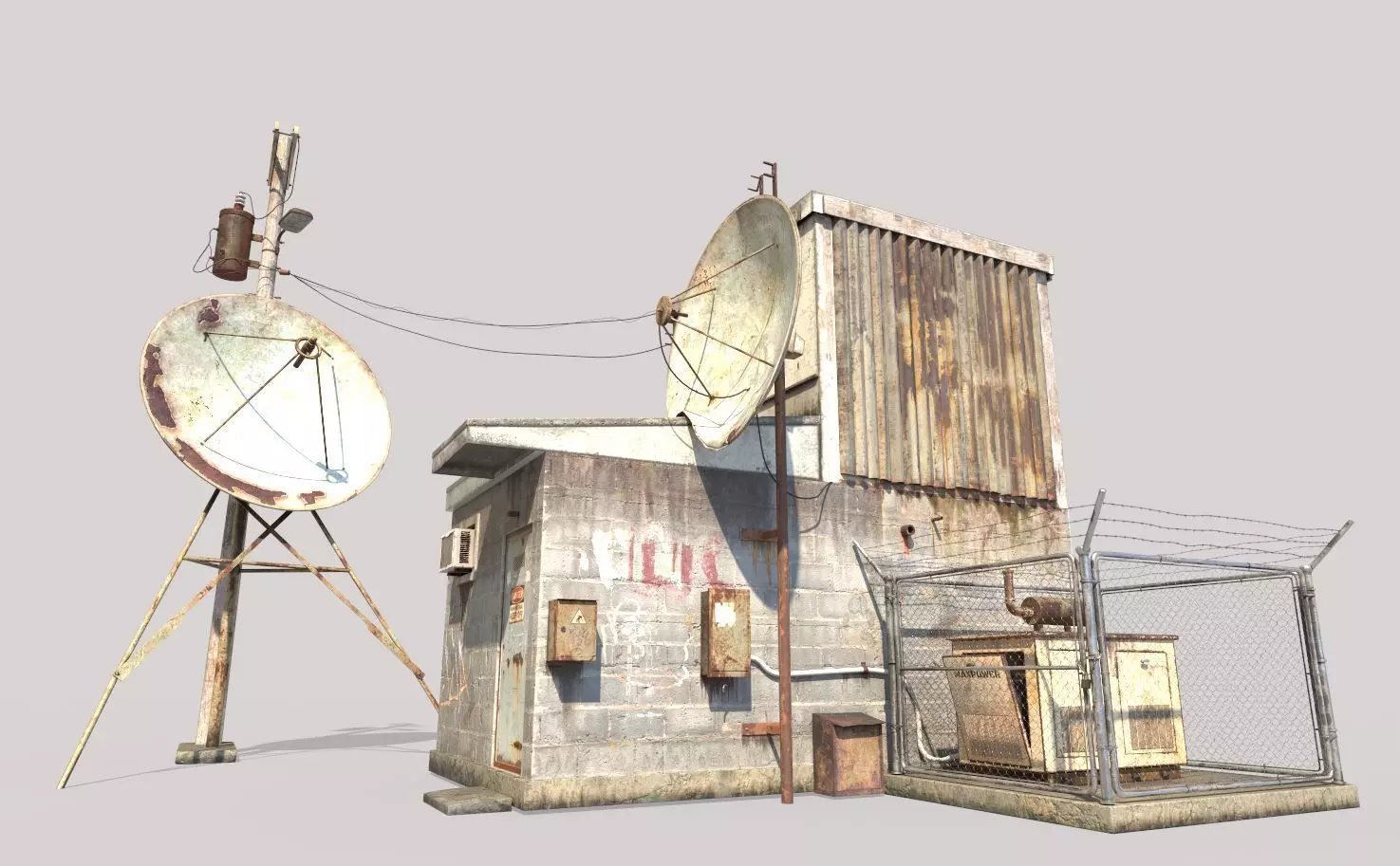 Old Radio Telescope Station 3D model_0