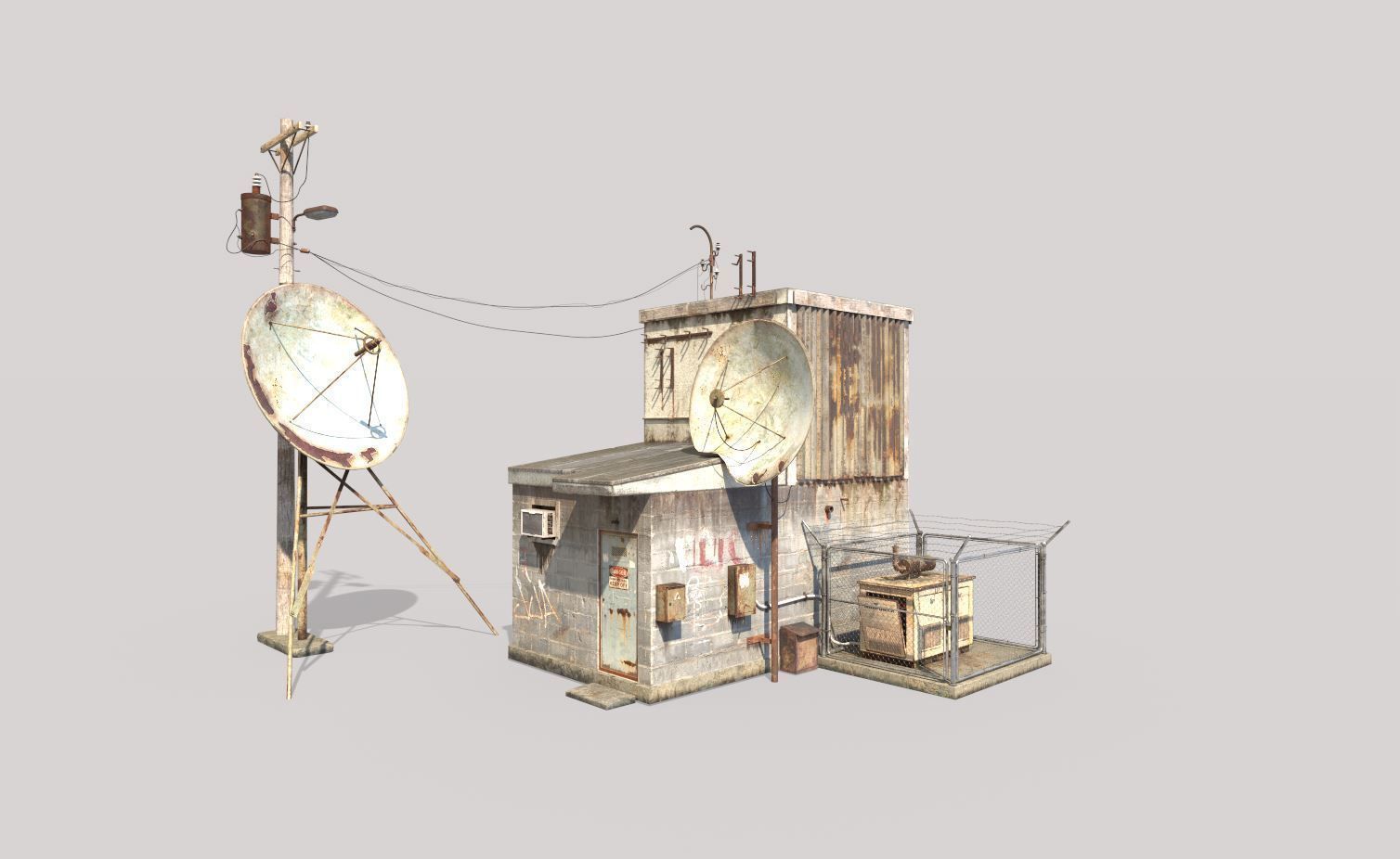 Old Radio Telescope Station 3D model_1