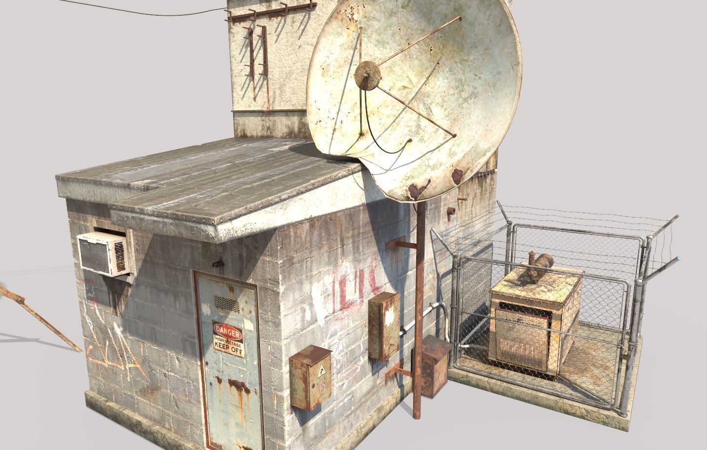 Old Radio Telescope Station 3D model_12