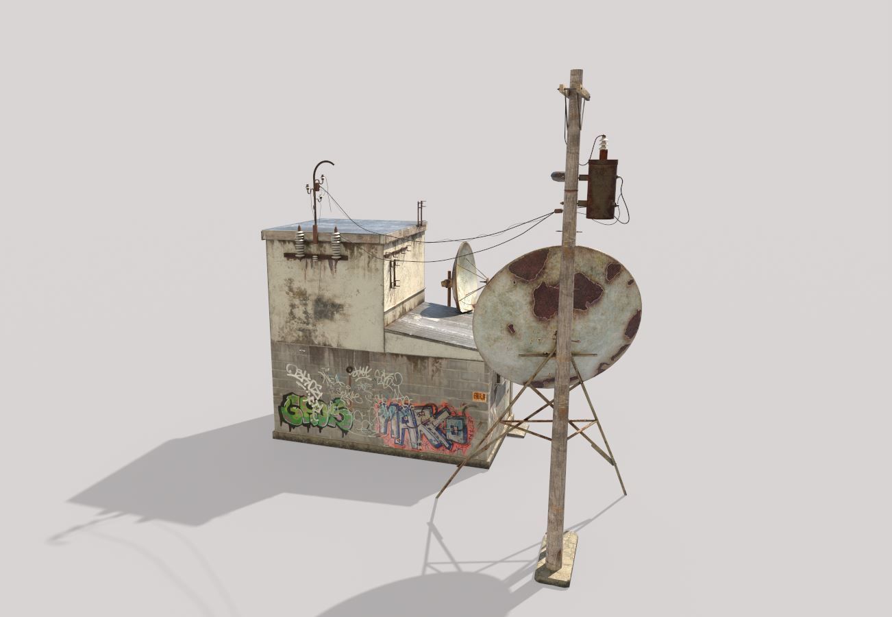 Old Radio Telescope Station 3D model_8