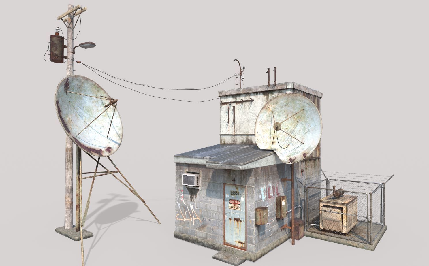 Old Radio Telescope Station 3D model_5