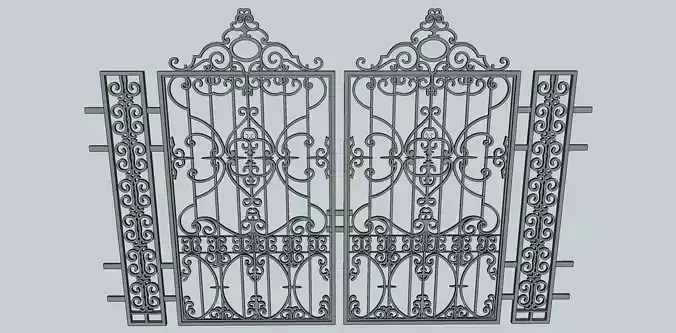iron mesh door 3d model