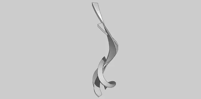 abstract sculpture for landscape 3d model