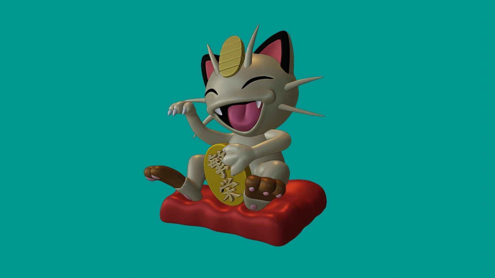 LUCK MEOWTH POKEMON 3D print model_6
