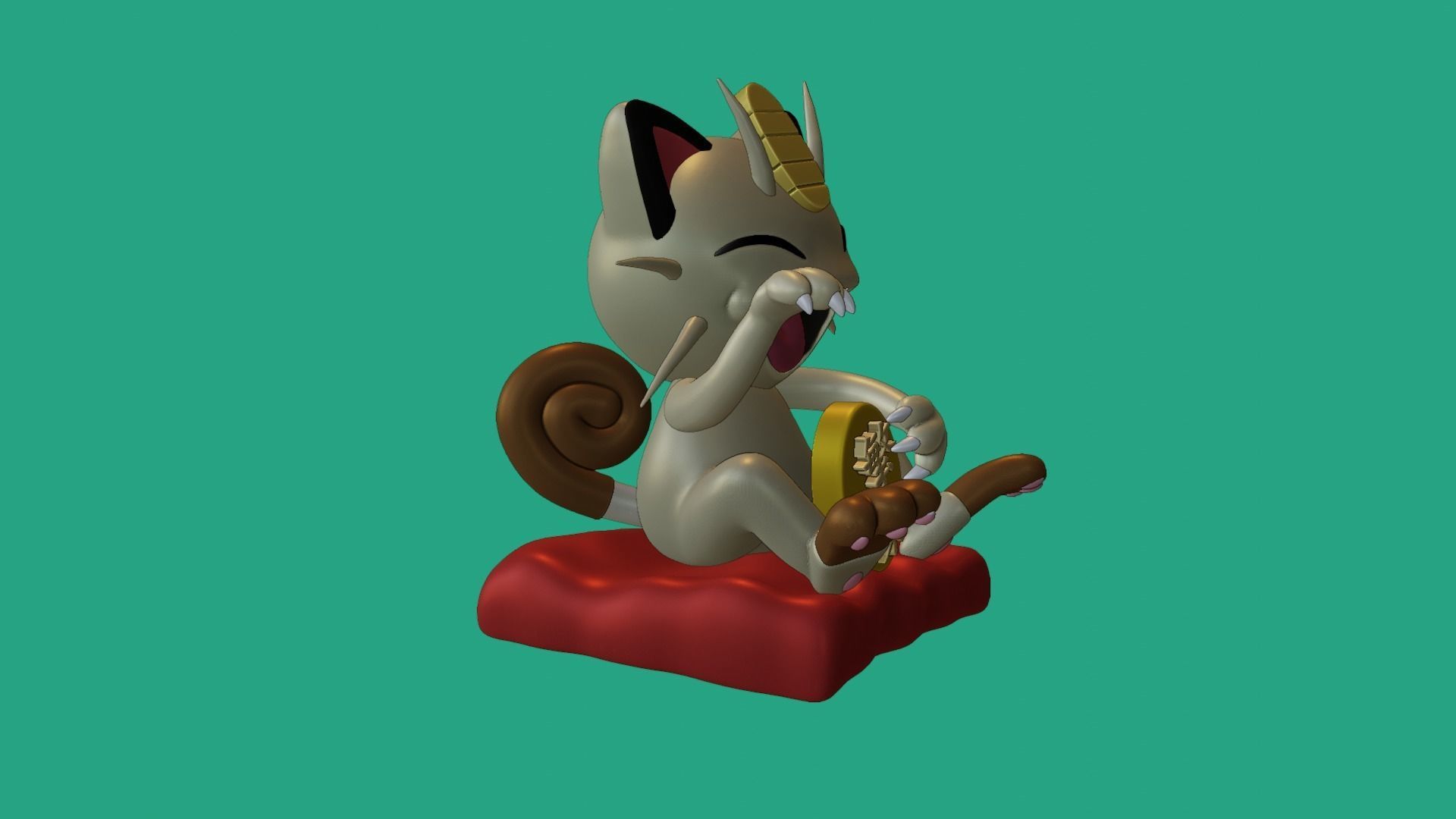 LUCK MEOWTH POKEMON 3D print model_4