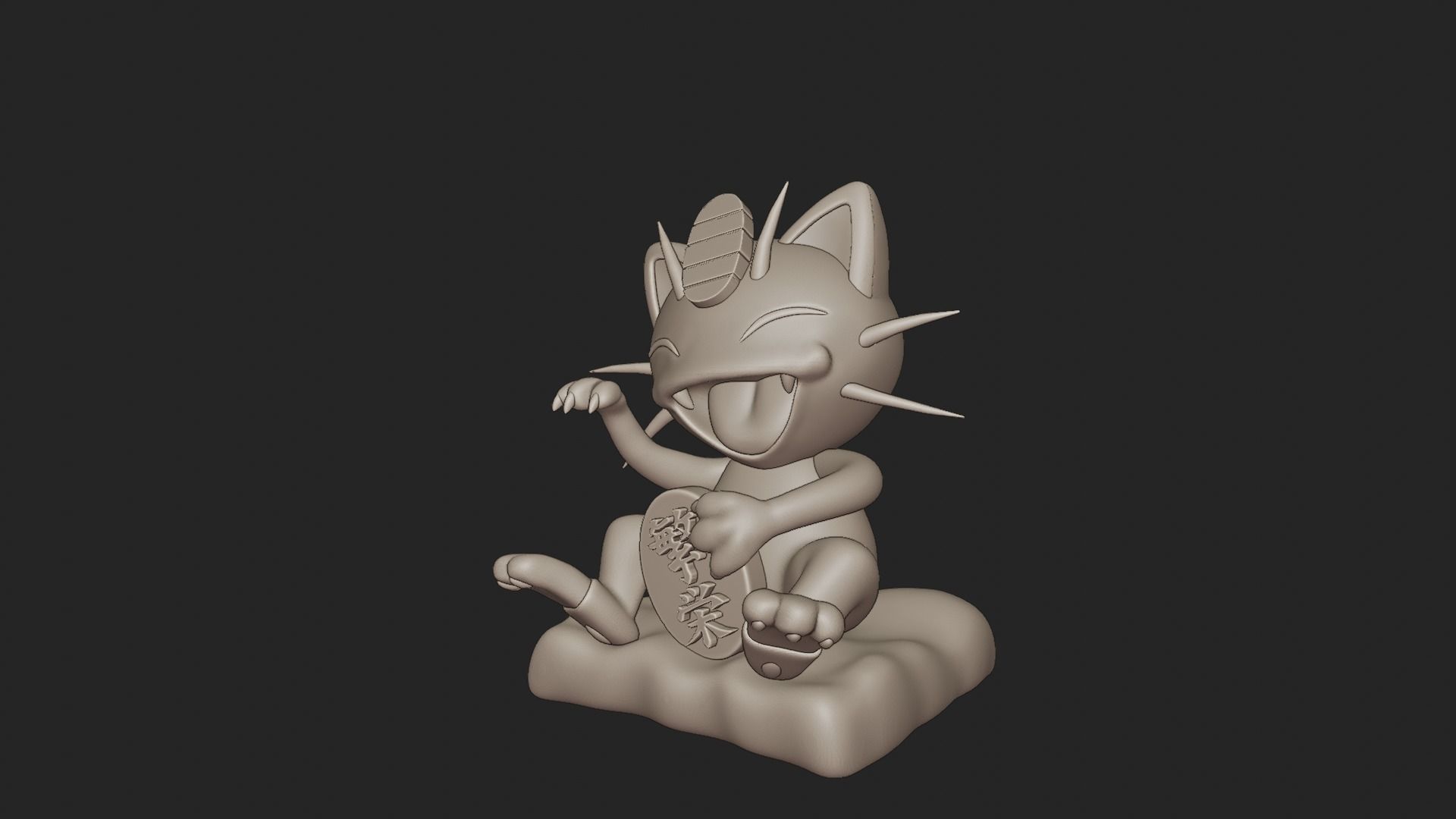 LUCK MEOWTH POKEMON 3D print model_3