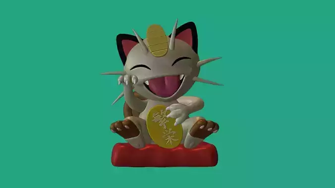 LUCK MEOWTH POKEMON 3D print model