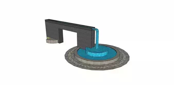 water fountain monument sketchup model