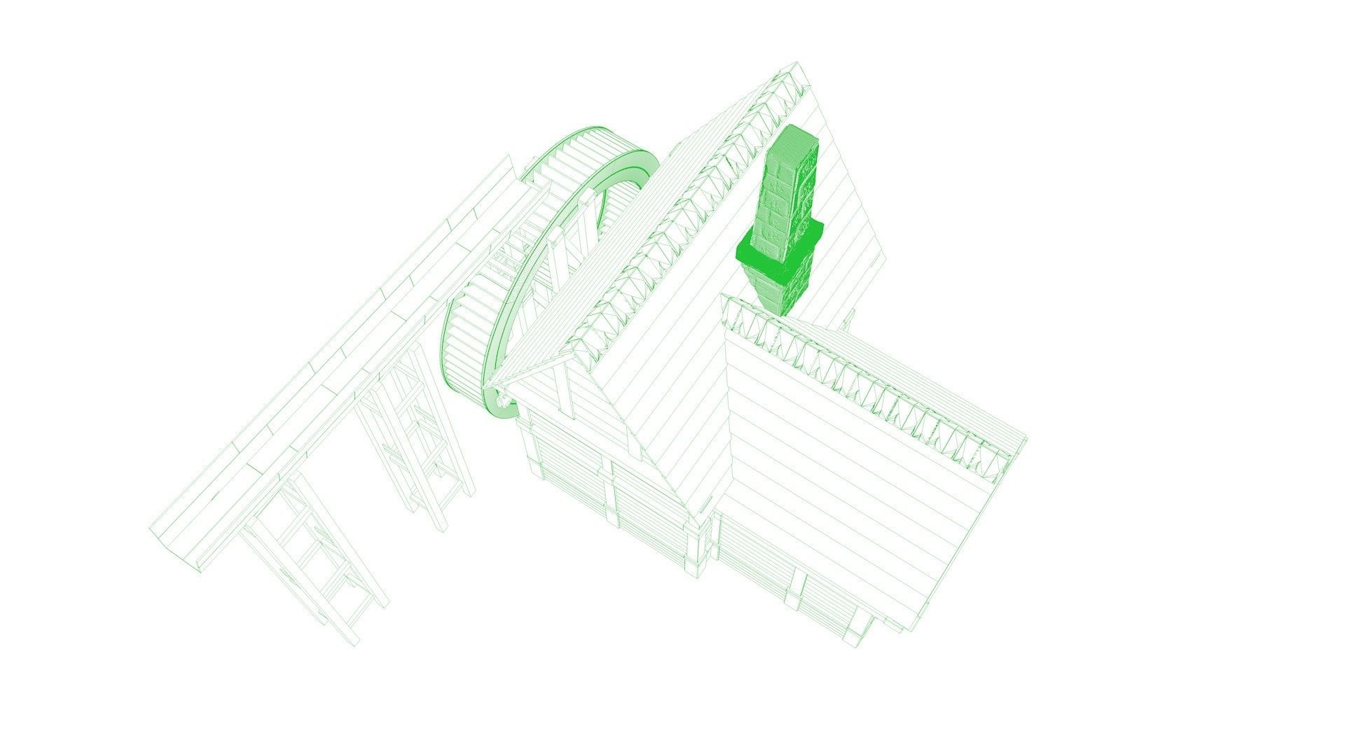 Watermill 3d model 3D model_11