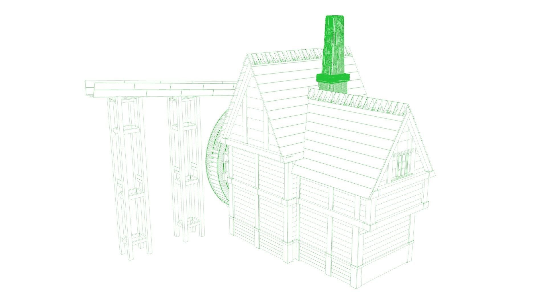 Watermill 3d model 3D model_10