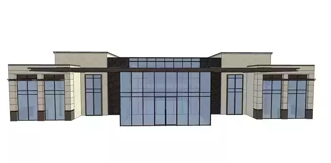 offices glass facade sketchup model 3D model