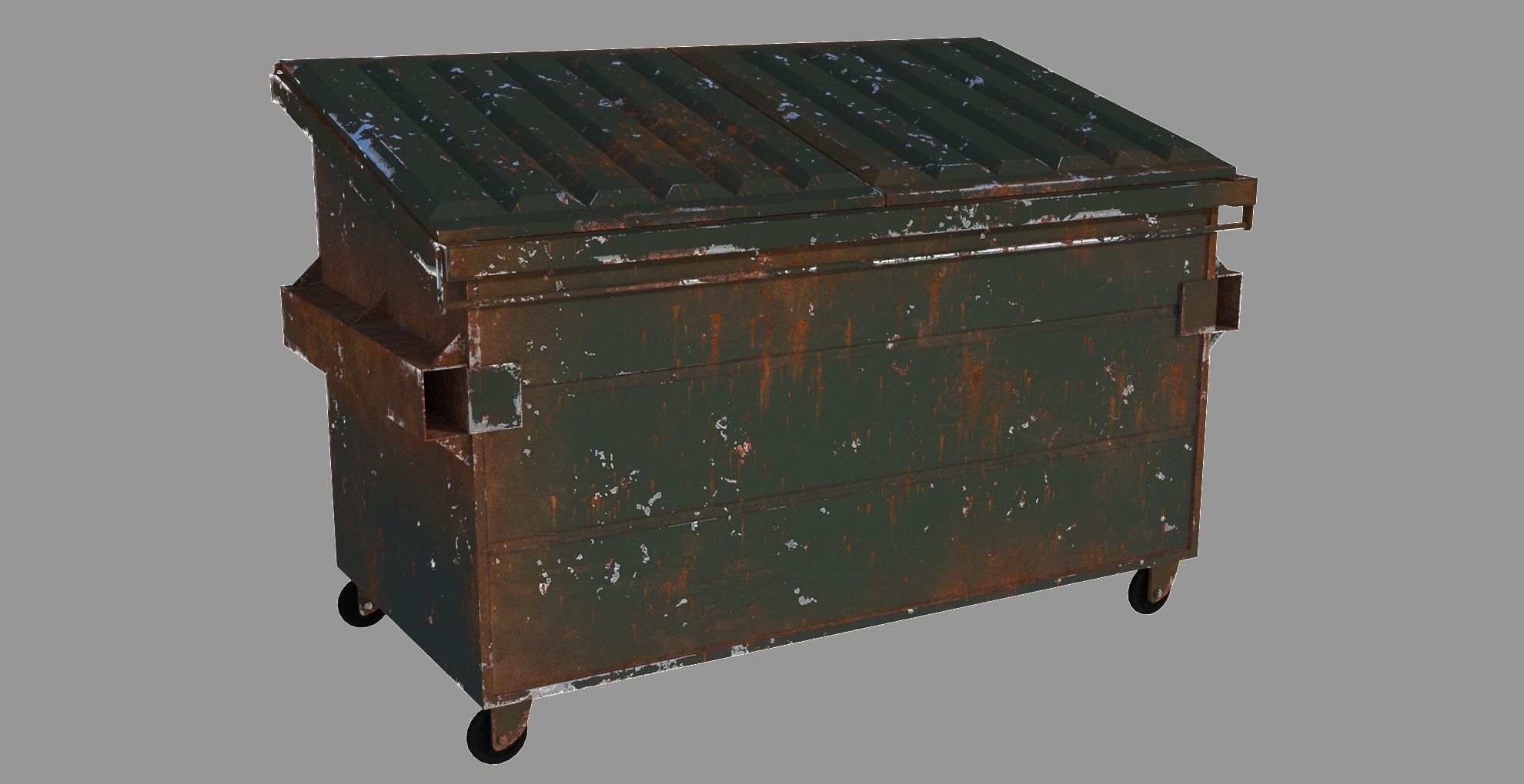 Dumpster 01 Low-poly 3D model_1