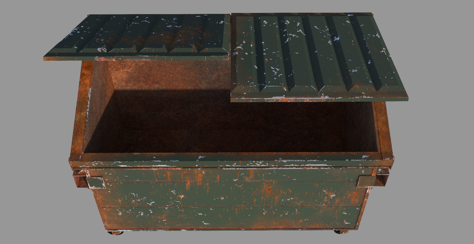 Dumpster 01 Low-poly 3D model_9