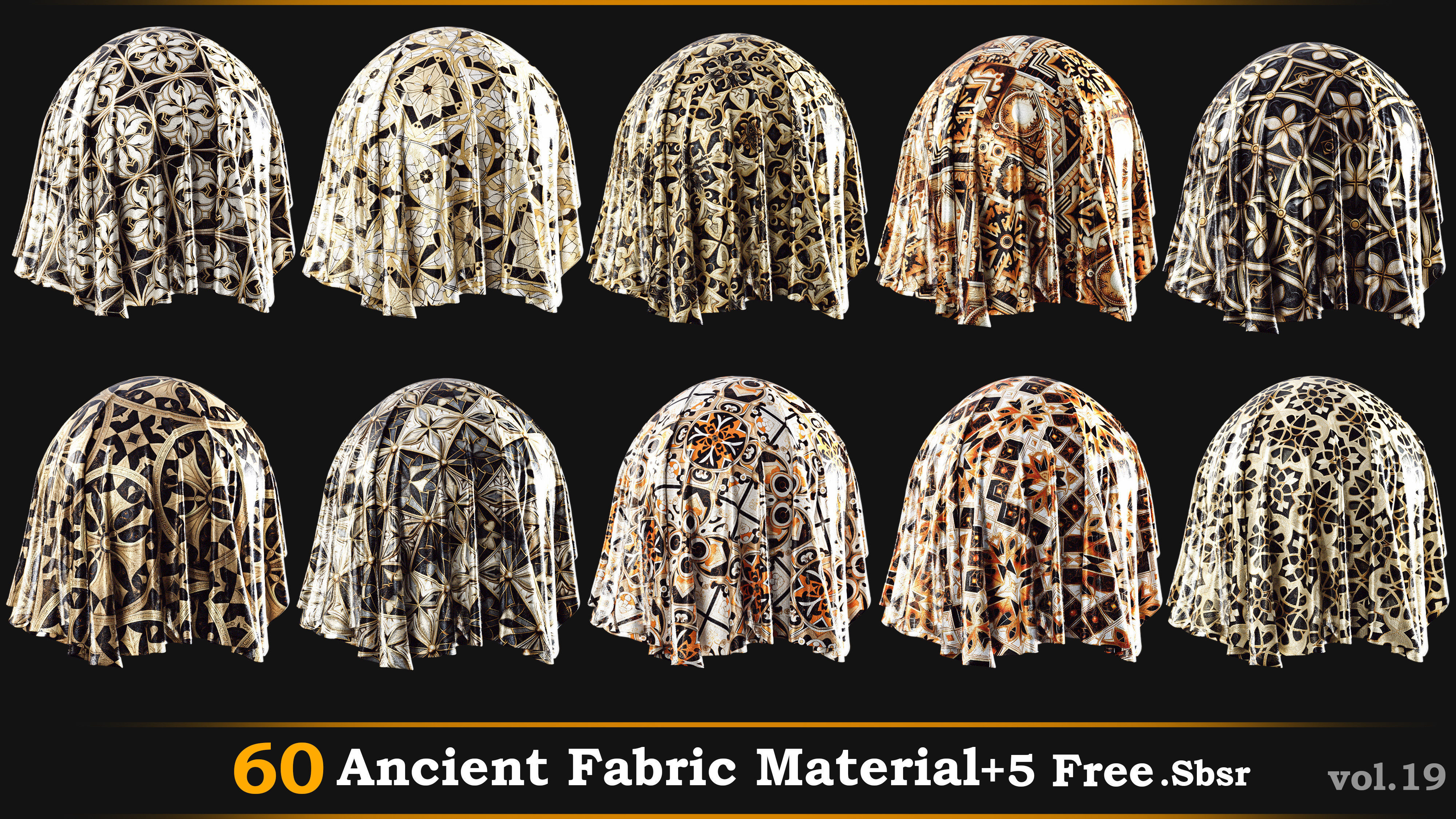 60 Ancient Fabric Material-Sbsar Vol-19 Texture_5