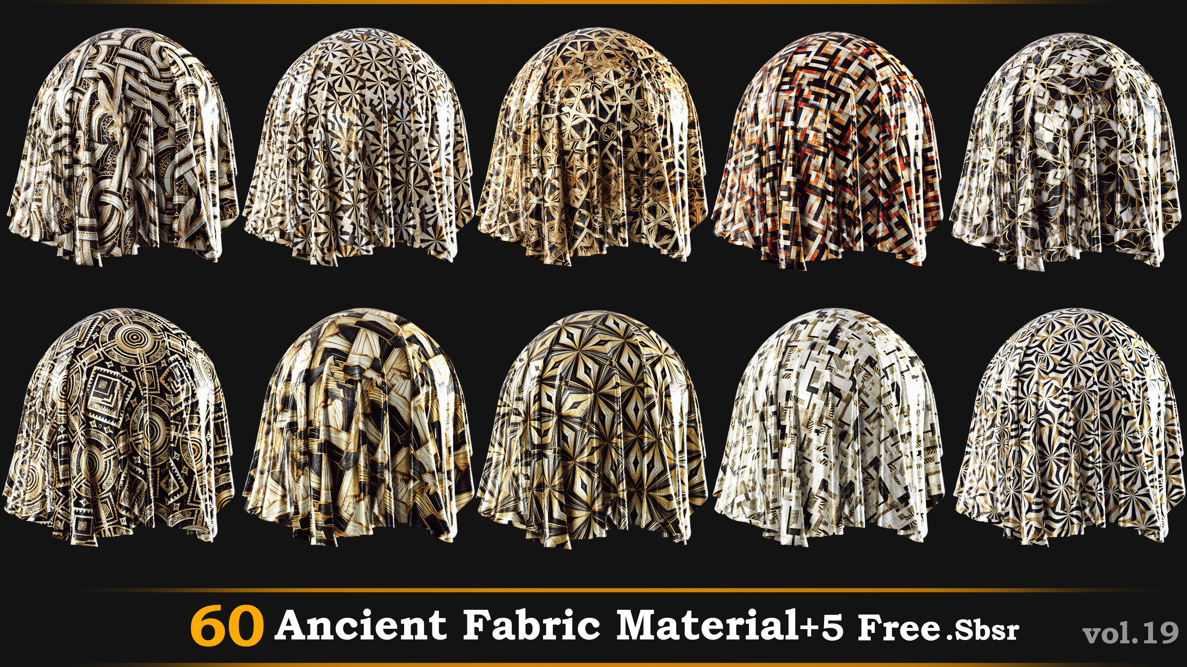 60 Ancient Fabric Material-Sbsar Vol-19 Texture_2