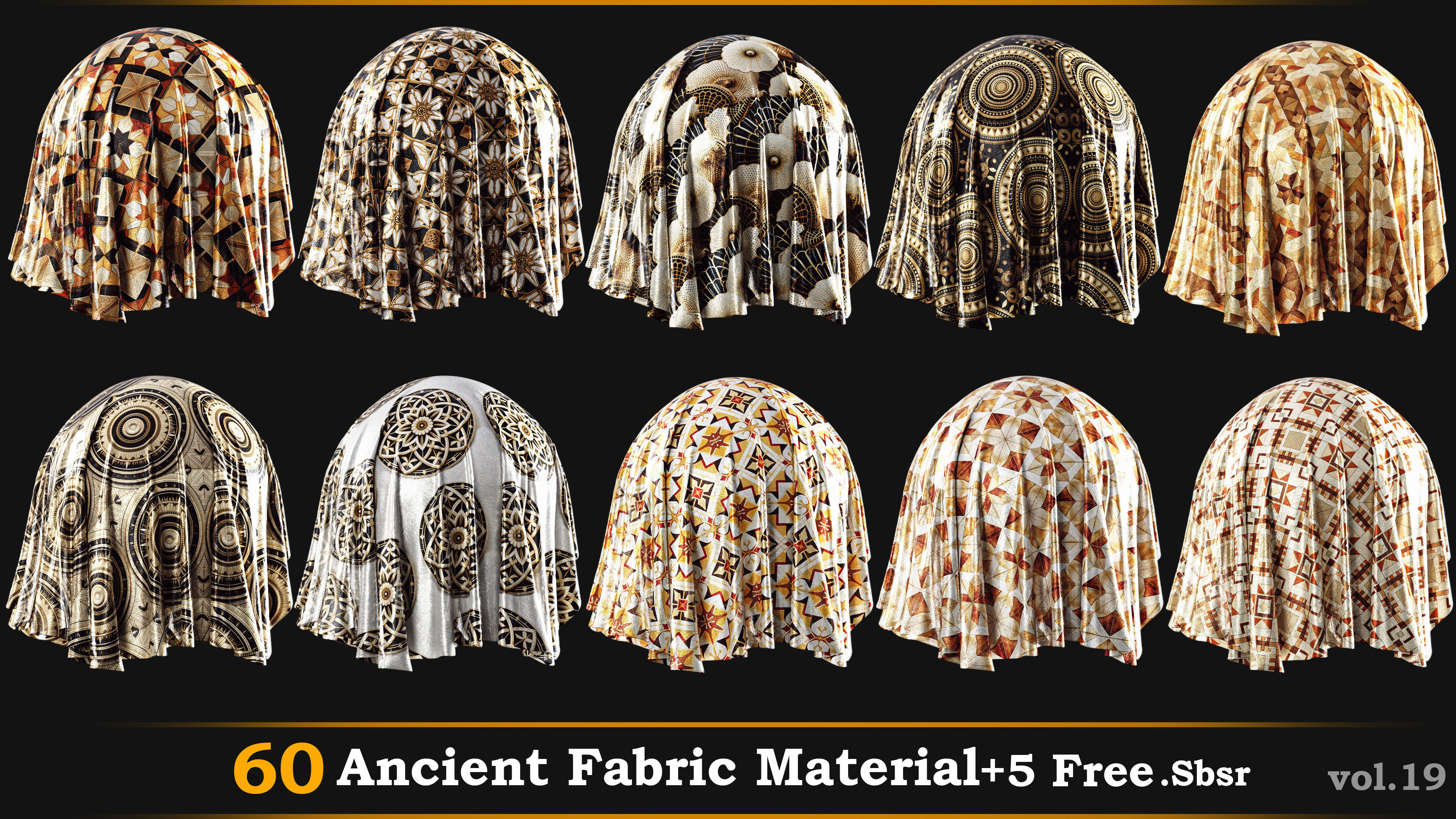 60 Ancient Fabric Material-Sbsar Vol-19 Texture_4