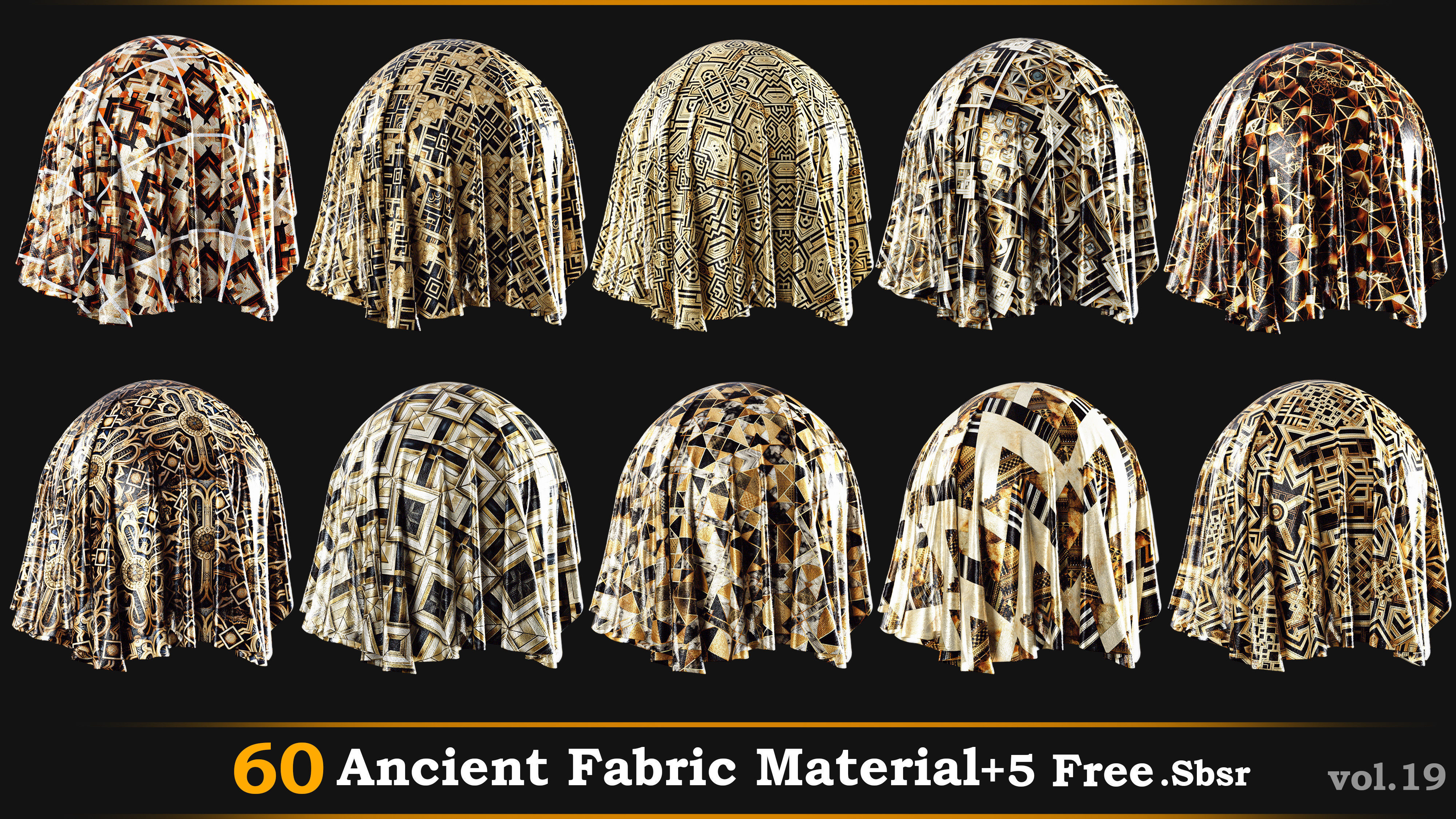 60 Ancient Fabric Material-Sbsar Vol-19 Texture_1
