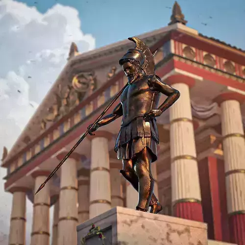 Ancient Greek Hoplite Statue 3D model 
