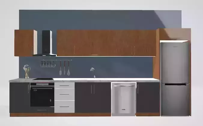 Modern and Stylish 3D Kitchen Model