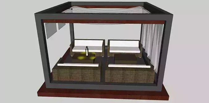 outdoor sitting pargola sketchup model