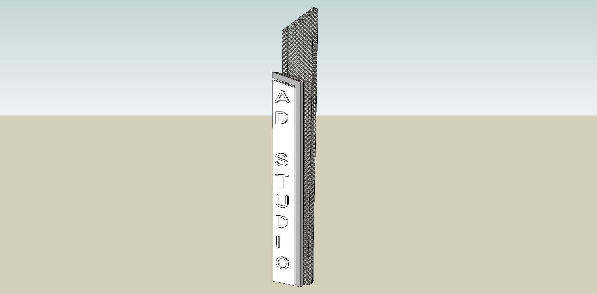 modern minimalist tower for advertisement 3D model_1