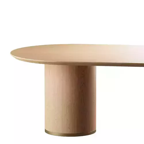Brandy Natural Ash Wood 95 Oval Dining Table Low-poly 3D model