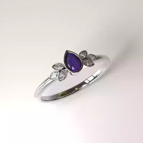Ring with Marquise Leaves