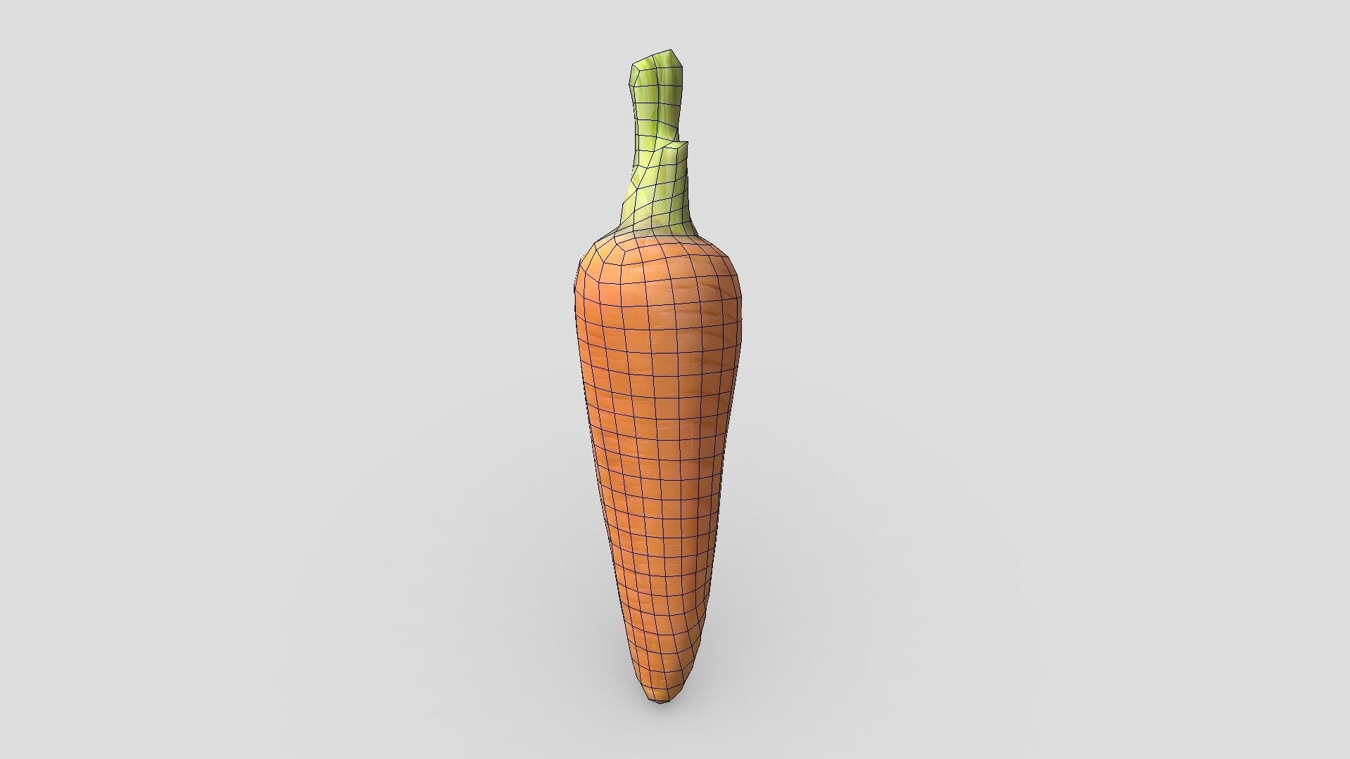 Carrot Low-poly 3D model_4