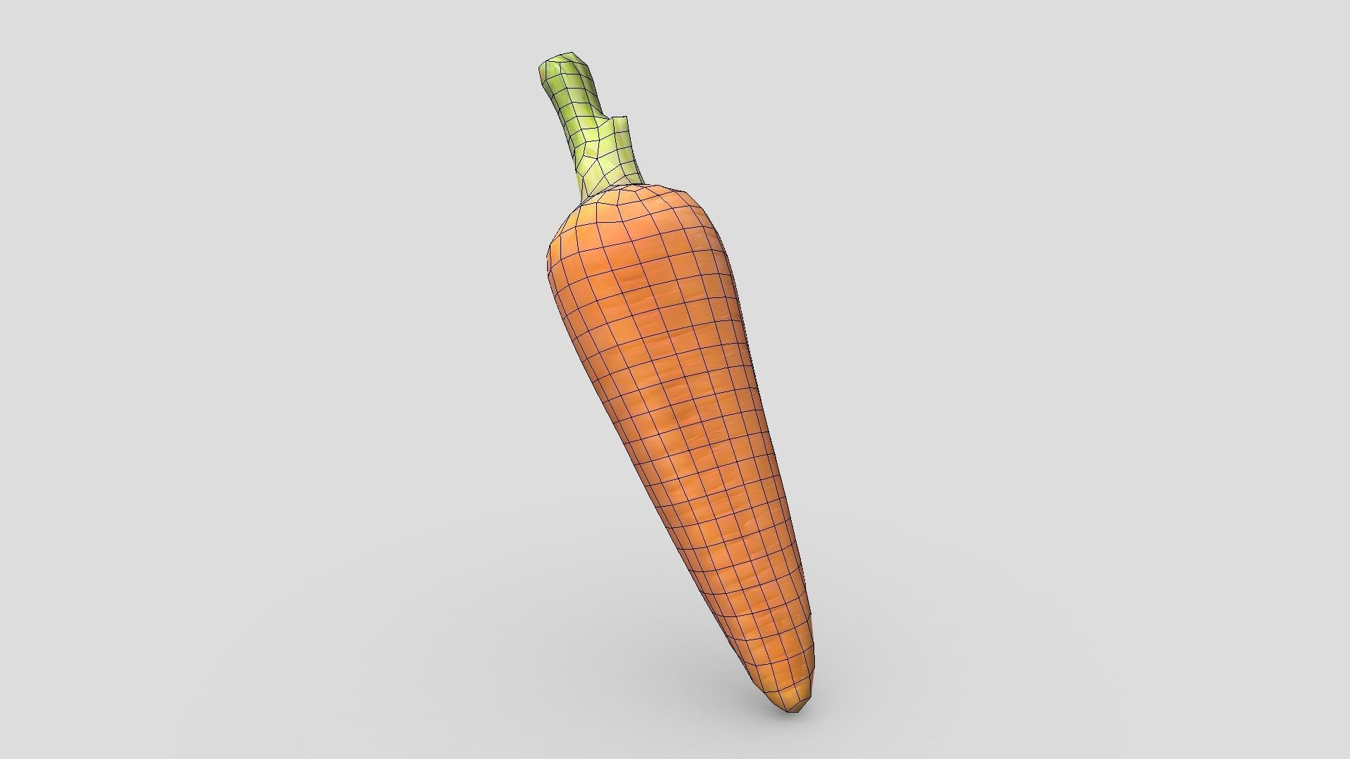 Carrot Low-poly 3D model_2