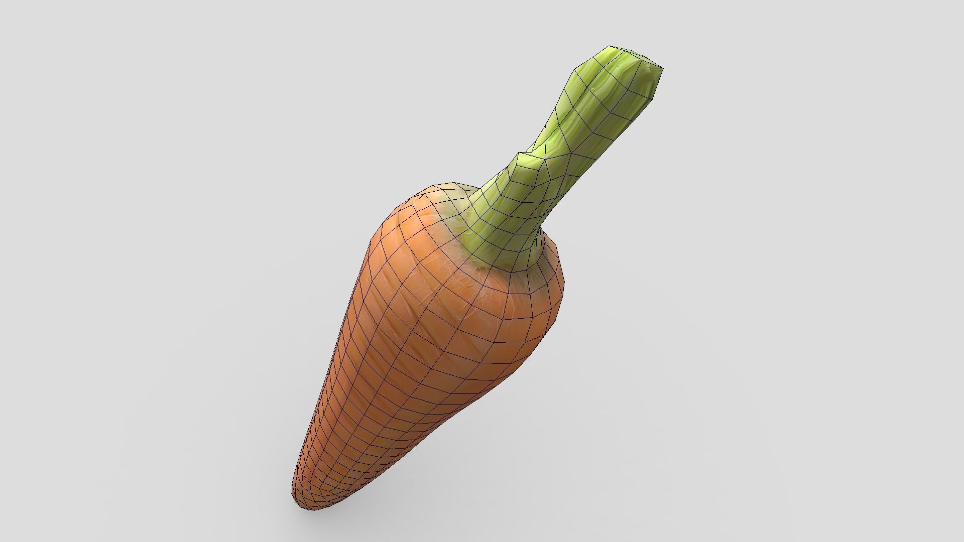 Carrot Low-poly 3D model_6