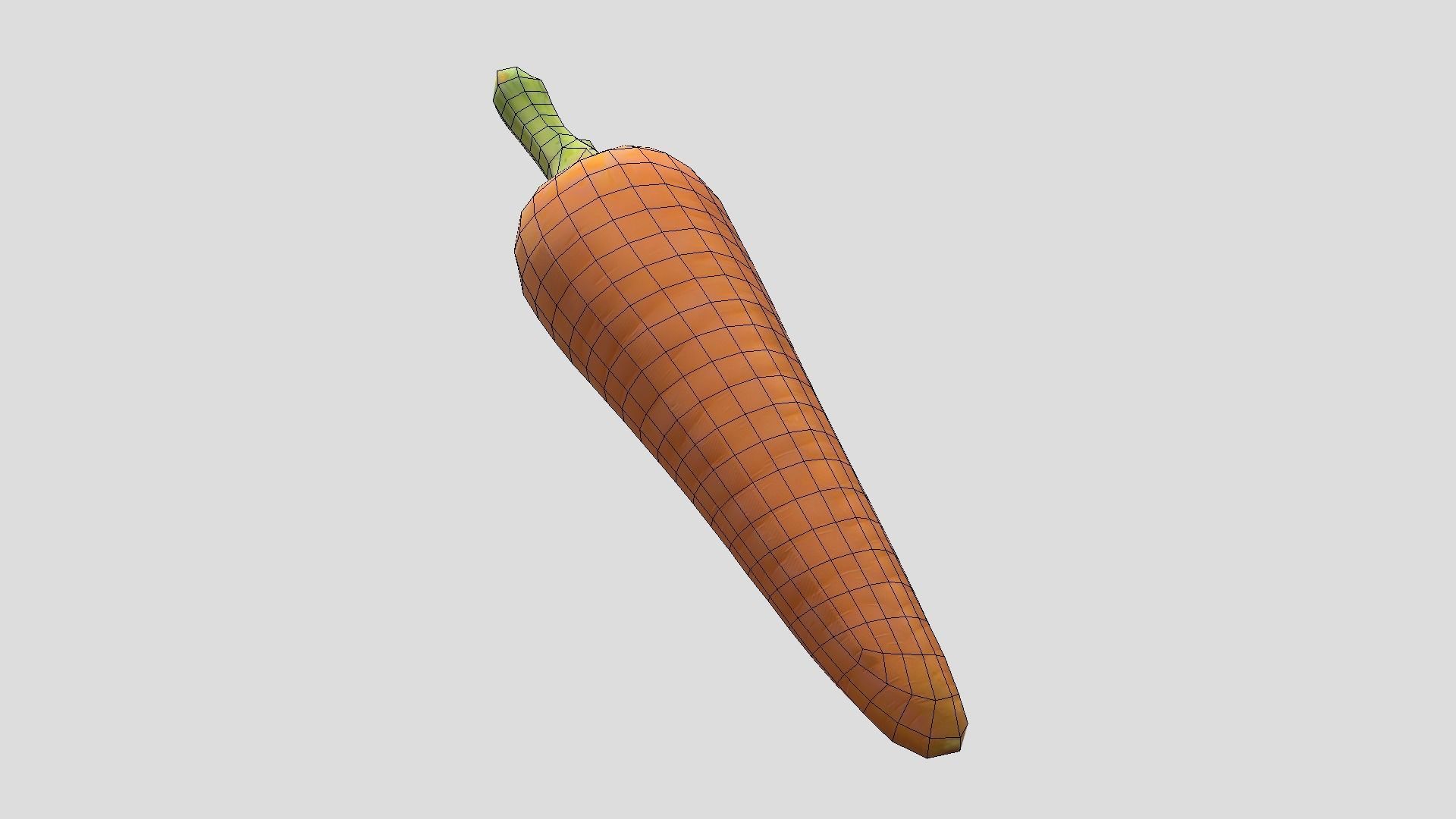 Carrot Low-poly 3D model_8